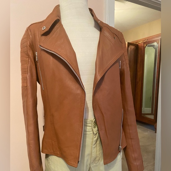 Barneys Brown All Leather Jacket - Picture 5 of 10